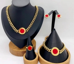 Stainless steel jewelry necklace earring ring Bangle set Wholesale