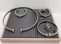 Stainless steel jewelry necklace earring ring Bangle set Wholesale