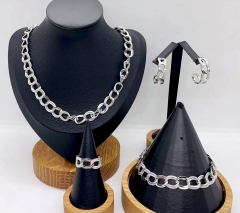 Stainless steel jewelry necklace earring ring Bangle set Wholesale