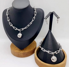 Stainless steel jewelry necklace earring Bracelet set Wholesale