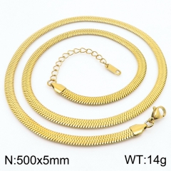 Trendy stainless steel with extension chain blade chain necklace female furnace 18K gold, unisex titanium steel necklace with jewelry pendant