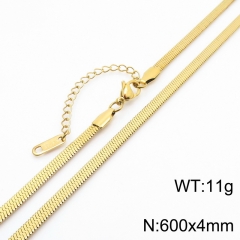 Trendy stainless steel with extension chain blade chain necklace female furnace 18K gold, unisex titanium steel necklace with jewelry pendant