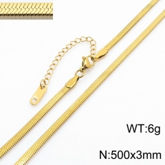 Trendy stainless steel with extension chain blade chain necklace female furnace 18K gold, unisex titanium steel necklace with jewelry pendant