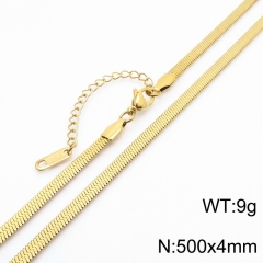 Trendy stainless steel with extension chain blade chain necklace female furnace 18K gold, unisex titanium steel necklace with jewelry pendant