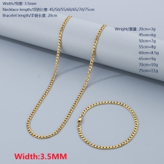 Stainless steel Cut Edge 1:1 NK chain necklace Figaro chain bracelet + necklace combination set