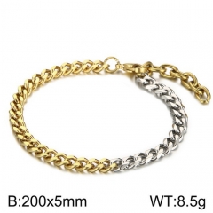 Double sided grinding, splicing, and trimming Cuban fashion neutral titanium steel trendy bracelet