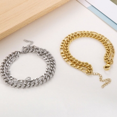 Japanese and Korean fashion ins cold style side chain splicing NK mother and child chain bracelet ladies bracelet