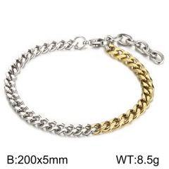 Double sided grinding, splicing, and trimming Cuban fashion neutral titanium steel trendy bracelet