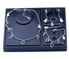 Stainless steel jewelry necklace earring bangle ring set Wholesale