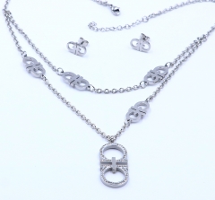 Stainless steel jewelry necklace earring set Wholesale