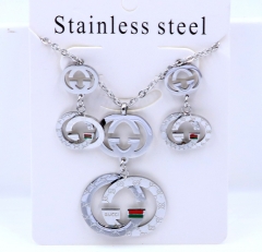 Stainless steel jewelry necklace earring set Wholesale