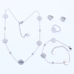 Stainless steel jewelry necklace earring Bracelet ring set Wholesale