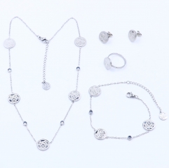 Stainless steel jewelry necklace earring Bracelet ring set Wholesale