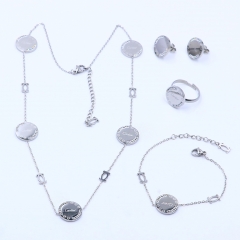 Stainless steel jewelry necklace earring Bracelet ring set Wholesale