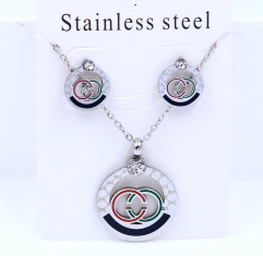 Stainless steel jewelry necklace earring set Wholesale