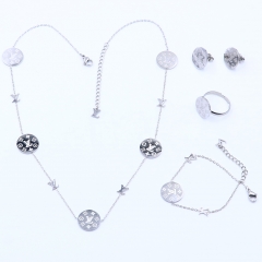 Stainless steel jewelry necklace earring Bracelet ring set Wholesale