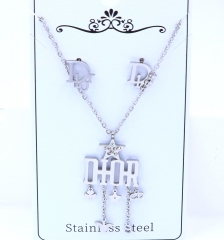 Stainless steel jewelry necklace earring set Wholesale