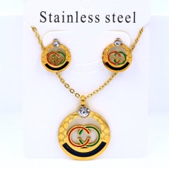 Stainless steel jewelry necklace earring set Wholesale