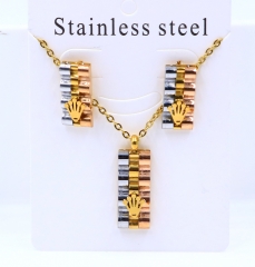 Stainless steel jewelry necklace earring set Wholesale