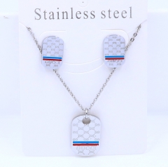 Stainless steel jewelry necklace earring set Wholesale