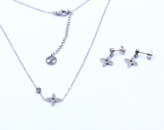 Stainless steel jewelry necklace earring set Wholesale