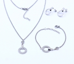 Stainless steel jewelry necklace earring bangle set Wholesal