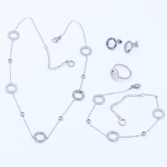 Stainless steel jewelry necklace earring Bracelet ring set Wholesale