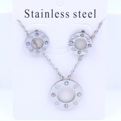 Stainless steel jewelry necklace earring set Wholesale