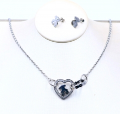 Stainless steel jewelry necklace earring set Wholesale