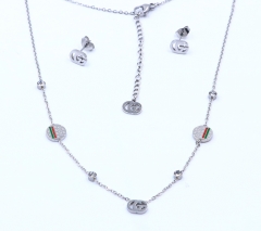 Stainless steel jewelry necklace earring set Wholesale