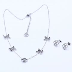 Stainless steel jewelry necklace earring set Wholesale