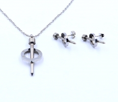 Stainless steel jewelry necklace earring set Wholesale