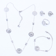 Stainless steel jewelry necklace earring Bracelet ring set Wholesale