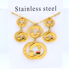 Stainless steel jewelry necklace earring set Wholesale