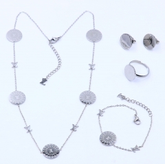 Stainless steel jewelry necklace earring Bracelet ring set Wholesale