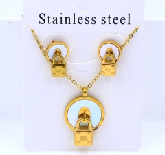 Stainless steel jewelry necklace earring set Wholesale