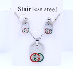 Stainless steel jewelry necklace earring set Wholesale