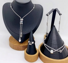 Stainless steel jewelry necklace earring Bracelet ring set Wholesale