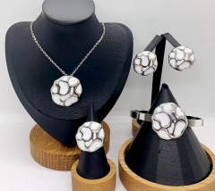 Stainless steel jewelry necklace earring Bracelet ring set Wholesale