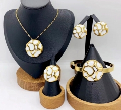 Stainless steel jewelry necklace earring Bracelet ring set Wholesale