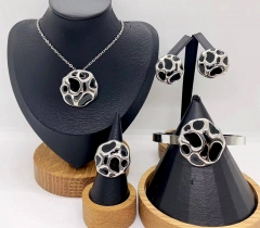 Stainless steel jewelry necklace earring Bracelet ring set Wholesale