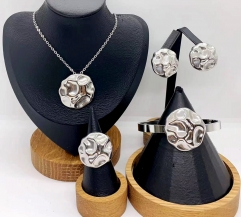 Stainless steel jewelry necklace earring Bracelet ring set Wholesale