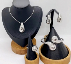 Stainless steel jewelry necklace earring Bracelet ring set Wholesale