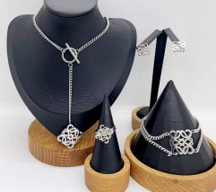 Stainless steel jewelry necklace earring Bracelet ring set Wholesale