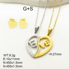 Stainless steel jewelry Couple necklace earring Wholesale