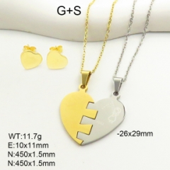 Stainless steel jewelry Couple necklace earring Wholesale