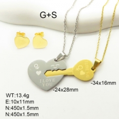 Stainless steel jewelry Couple necklace earring Wholesale