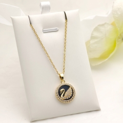 stainless steel necklace + copper pendant wholesale