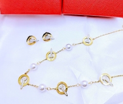 Stainless steel jewelry necklace earring set Wholesale