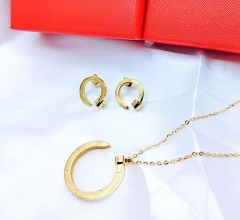 Stainless steel jewelry necklace earring set Wholesale